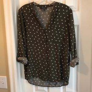 Olive green button down shirt